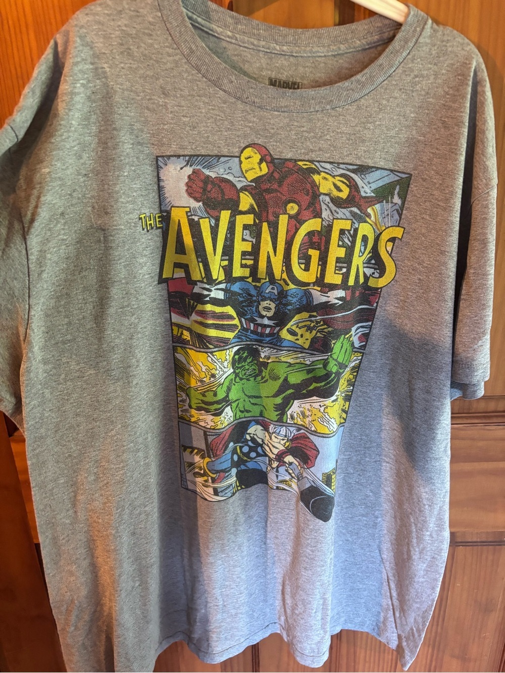 Marvel Gray Crewneck Tee with Subtle Black Logo